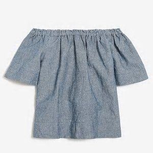 Crewcuts off-the-shoulder blue stripe top